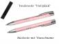 Preview: Glücks-Kugelschreiber mit beidseitiger Gravur / mit Velouretui / pastell rosa