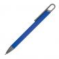 Preview: Gummierter Soft Touch Gel Kugelschreiber aus Metall / Farbe: blau