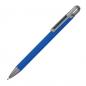 Preview: Gummierter Soft Touch Gel Kugelschreiber aus Metall / Farbe: blau
