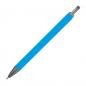 Preview: Gummierter Soft Touch Gel Kugelschreiber aus Metall / Farbe: hellblau