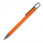 Preview: Gummierter Soft Touch Gel Kugelschreiber aus Metall / Farbe: orange