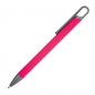 Preview: Gummierter Soft Touch Gel Kugelschreiber aus Metall / Farbe: pink