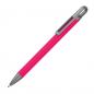 Preview: Gummierter Soft Touch Gel Kugelschreiber aus Metall / Farbe: pink