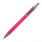 Preview: Gummierter Soft Touch Gel Kugelschreiber aus Metall / Farbe: pink