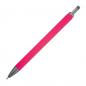 Preview: Gummierter Soft Touch Gel Kugelschreiber aus Metall / Farbe: pink