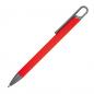 Preview: Gummierter Soft Touch Gel Kugelschreiber aus Metall / Farbe: rot