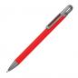 Preview: Gummierter Soft Touch Gel Kugelschreiber aus Metall / Farbe: rot
