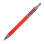 Preview: Gummierter Soft Touch Gel Kugelschreiber aus Metall / Farbe: rot