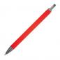 Preview: Gummierter Soft Touch Gel Kugelschreiber aus Metall / Farbe: rot