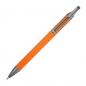 Preview: Gummierter Soft Touch Gel Kugelschreiber aus Metall mit Gravur / Farbe: orange