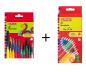 Preview: Herlitz Malstifte-Set / bestehend aus 24 Dreikant-Buntstifte + 30 Fasermaler