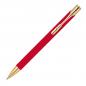Preview: Kugelschreiber aus Metall mit Gravur / mit goldene Applikationen / Farbe: rot