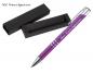 Preview: Kugelschreiber aus Metall mit Gravur / mit Pappetui / Farbe: lila