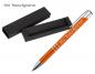 Preview: Kugelschreiber aus Metall mit Gravur / mit Pappetui / Farbe: orange