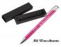 Preview: Kugelschreiber aus Metall mit Namensgravur - mit Pappetui - Farbe: pink