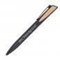 Preview: Kugelschreiber mit Gravur / aus Metall mit Bambusapplikation