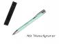 Preview: Kugelschreiber mit Gravur / aus Metall mit Velouretui / Farbe: pastell mint