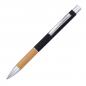 Preview: Kugelschreiber mit Namensgravur - aus Metall - mit Bambusgriffzone