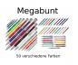 Preview: MEGABUNT 50 Metall-Kugelschreiber mit 50 verschiedene Farben