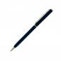 Preview: Metal-Kugelschreiber "slim" / mit goldfarbige Teile / Farbe: blau