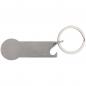 Preview: Metall-Schlüsselanhänger mit Einkaufschip, Flaschenöffner und Schlüsselring