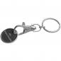 Preview: Metall Schlüsselanhänger mit Gravur / mit Einkaufschip / Farbe: schwarz