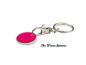 Preview: Metall Schlüsselanhänger mit Namensgravur - mit Einkaufschip - Farbe: pink