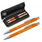Preview: Metall-Schreibset mit Gravur / mit Kugelschreiber und Bleistift / Farbe: orange