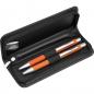 Preview: Metall-Schreibset mit Gravur / mit Kugelschreiber und Bleistift / Farbe: orange