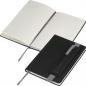 Preview: Notizbuch / DIN A5 / mit PU-Einband / 192 linierte Seiten / Farbe: schwarz-grau