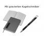 Preview: Notizbuch + Kugelschreiber mit Gravur / DIN A5 / 192 S. kariert / Farbe: grau