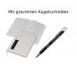 Preview: Notizbuch + Kugelschreiber mit Gravur / DIN A5 / 192 S. kariert / Farbe: weiß