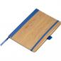 Preview: Notizbuch mit Gravur / Cover aus Bambus / DIN A5 / 192 Seiten / Farbe: blau