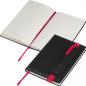 Preview: Notizbuch mit Gravur / DIN A5 / mit PU-Einband / liniert / Farbe: schwarz-rot