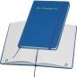 Preview: Notizbuch mit Gravur / DIN A5 / Umschlag aus PU / 160 Seiten / Farbe: blau