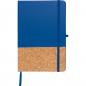 Preview: Notizbuch mit Gravur / mit PU-Kork Cover / A5 / 160 Seiten / Farbe: blau