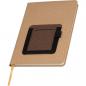 Preview: Notizbuch mit Gravur / PU Einband / A5 / 160 S. / Smartphonefach / Farbe: braun