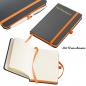 Preview: Notizbuch mit Namensgravur - A6 - 160 S. liniert - PU Hardcover - Farbe: orange