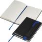 Preview: Notizbuch mit Namensgravur - DIN A5 - mit PU-Einband - liniert - schwarz-blau