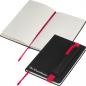Preview: Notizbuch mit Namensgravur - DIN A5 - mit PU-Einband - liniert - schwarz-rot