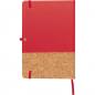 Preview: Notizbuch mit PU-Kork Cover / A5 / 160 linierte Seiten / Farbe: rot
