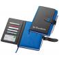 Preview: Notizbuch mit Visitenkartenmappe mit Namensgravur - DIN A5 - aus PU - blau