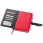 Preview: Notizbuch mit Visitenkartenmappe mit Namensgravur - DIN A5 - aus PU - Farbe: rot