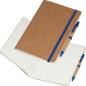 Preview: Recyceltes Notizheft / DIN A5 / 120 blanco Seiten / Farbe: braun-blau