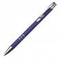 Preview: Schlanker Kugelschreiber mit Namensgravur - aus Metall - Farbe: blau