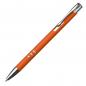 Preview: Schlanker Kugelschreiber mit Namensgravur - aus Metall - Farbe: orange