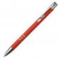 Preview: Schlanker Kugelschreiber mit Namensgravur - aus Metall - Farbe: rot