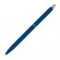 Preview: Schlanker Metall-Kugelschreiber / gummiert / Farbe: blau