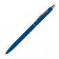 Preview: Schlanker Metall-Kugelschreiber / gummiert / Farbe: blau
