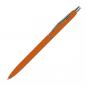 Preview: Schlanker Metall-Kugelschreiber / gummiert / Farbe: orange